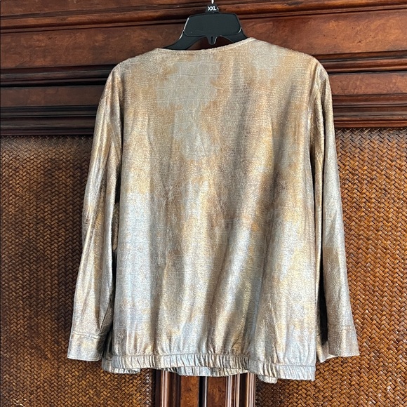 Ruby Rd. Shimmering Gold Blazer - Picture 3 of 6